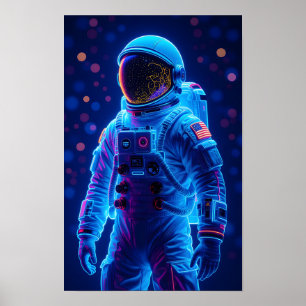 Póster Astronauta En El Espacio Profundo