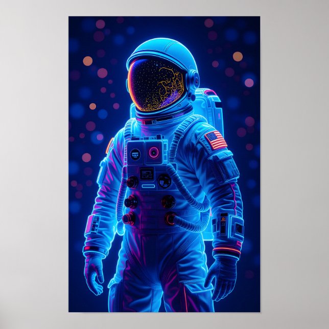 Póster Astronauta En El Espacio Profundo (Frente)