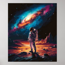 Póster Astronauta en el planeta