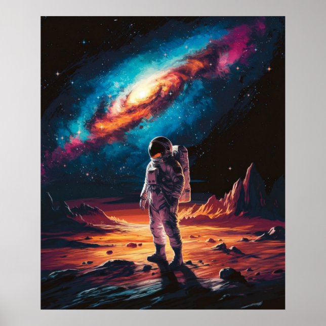 Póster Astronauta en el planeta (Frente)
