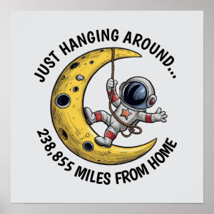 Póster Astronauta en el Poster de la Luna