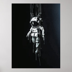 Póster Astronauta en el Poster de perforación de galaxias