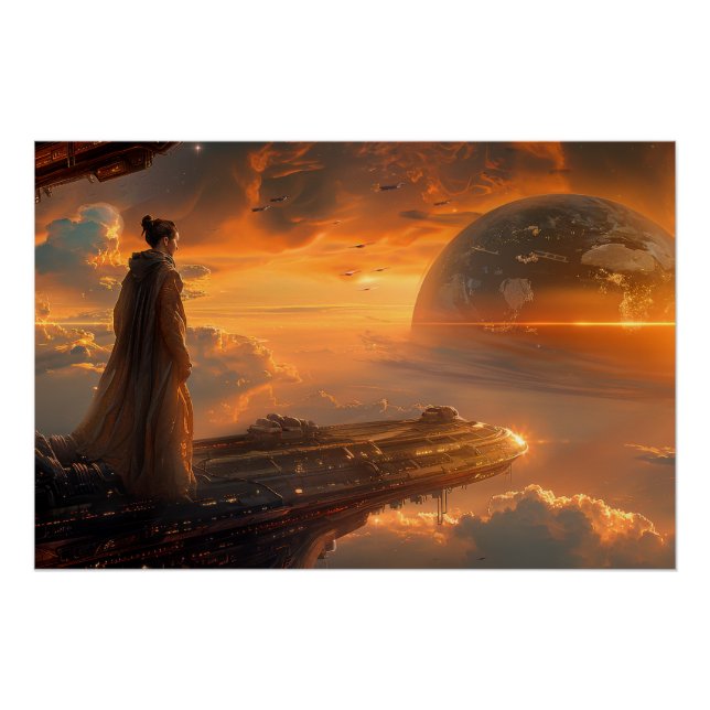 Póster Astronauta en el Viewport (Anverso)