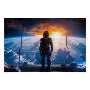 Póster Astronauta en el Viewport