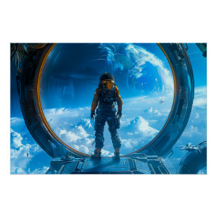 Póster Astronauta en el Viewport