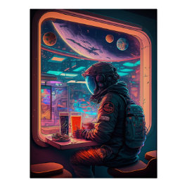 Póster Astronauta espacial