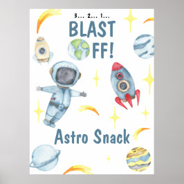 Póster Astronauta espacial Cumpleaños Astro Snack
