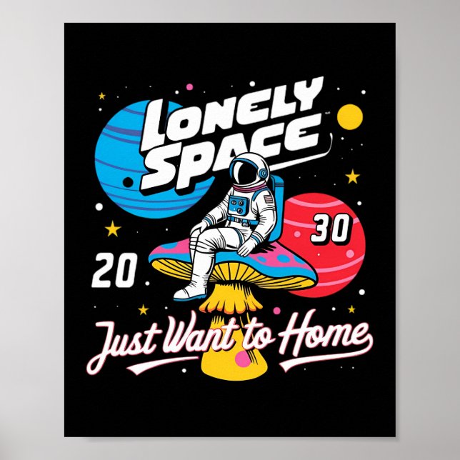 Póster astronauta espacial solitario (Frente)