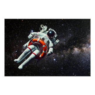 Póster Astronauta flotante