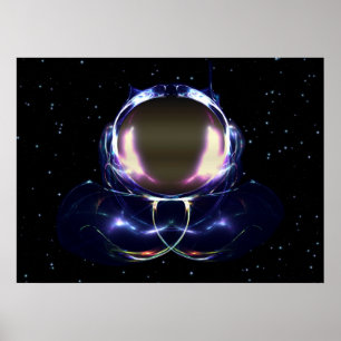 Póster Astronauta fractal