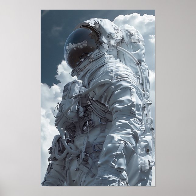 Póster Astronauta futurista - Poster de exploración espac (Frente)