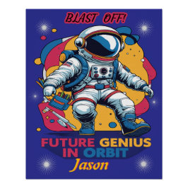 Póster Astronauta: Genio del Futuro en Órbita
