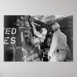 Póster Astronauta insertado en la amistad 7