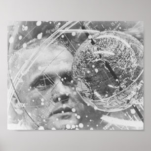 Póster Astronauta John Glenn que entrena para la amistad
