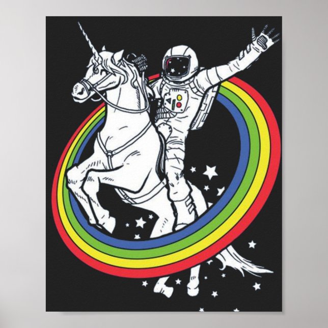 Póster Astronauta montando un Unicornio (Frente)