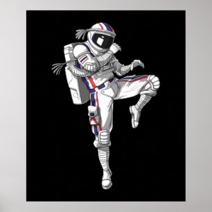 Póster Astronauta muay tailandés