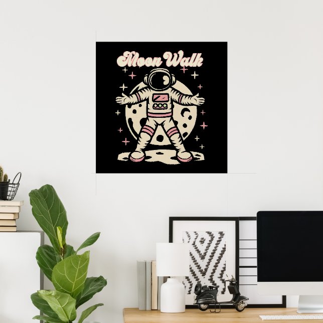 Póster Astronauta Paseo Lunar (Oficina en casa)