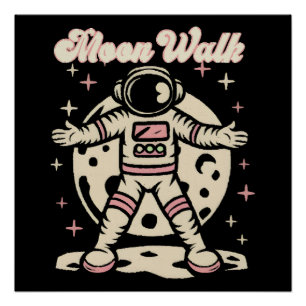 Póster Astronauta Paseo Lunar