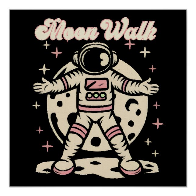 Póster Astronauta Paseo Lunar (Anverso)