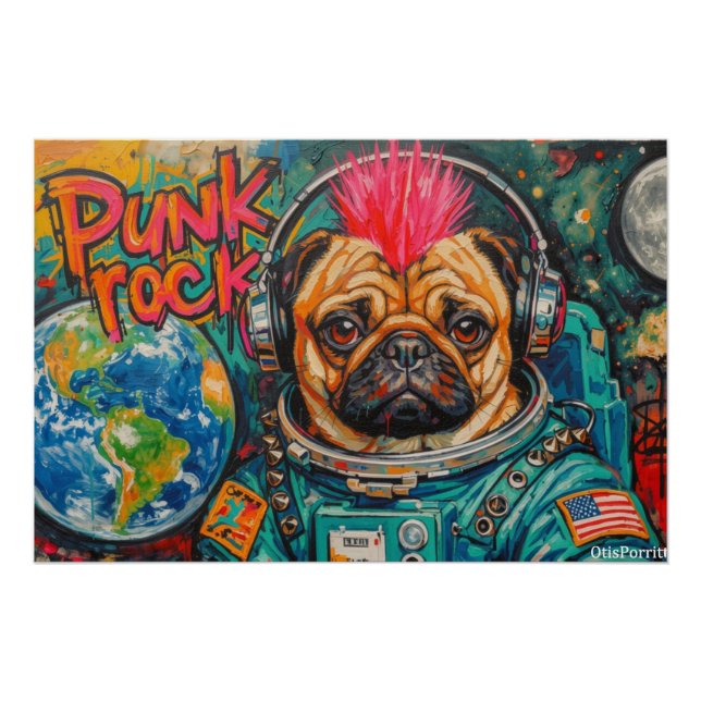 PÓSTER ASTRONAUTA PUERCO ESPÍN PUNK ROCK 7 (Anverso)