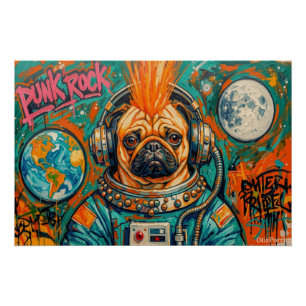 PÓSTER ASTRONAUTA PUERCO PUNK ROCK 5
