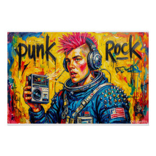 PÓSTER ASTRONAUTA PUNK ROCK