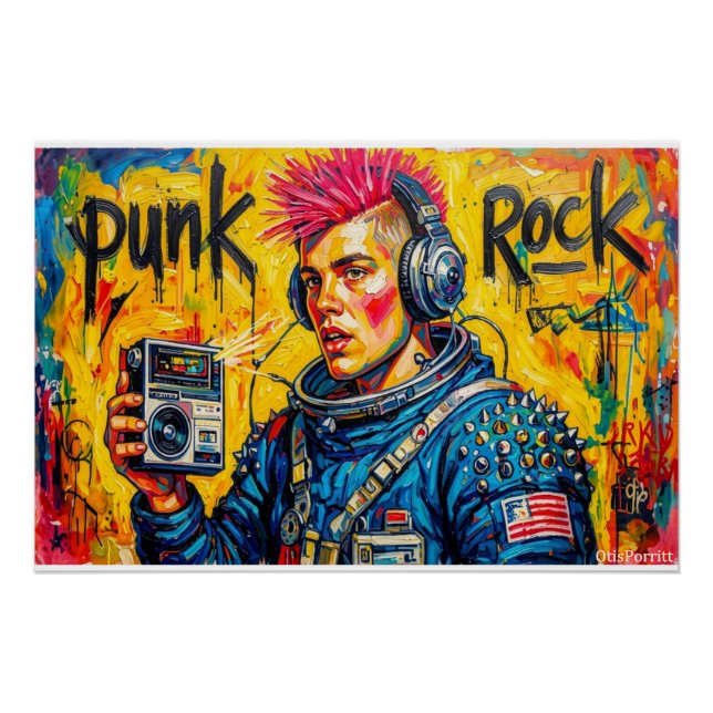 PÓSTER ASTRONAUTA PUNK ROCK (Anverso)