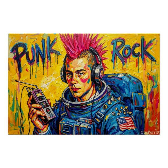 PÓSTER ASTRONAUTA PUNK ROCK 4 (Anverso)