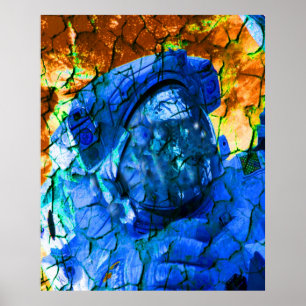 Póster Astronauta rayado