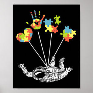 Póster Astronauta rompe el autismo regalo de conciencia p