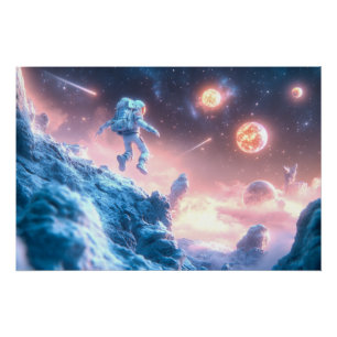 Póster Astronauta saltando