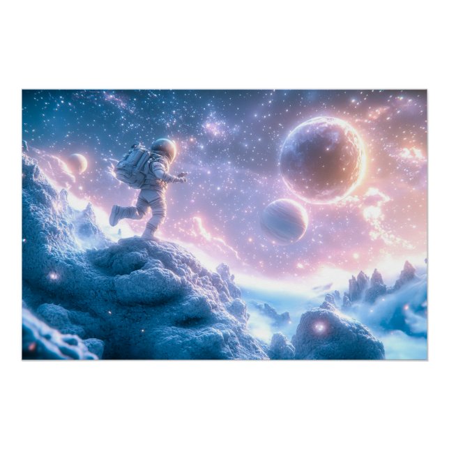 Póster Astronauta saltando (Anverso)