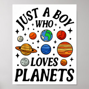 Póster Astronauta Solo Un Niño Que Ama Los Planetas Siste