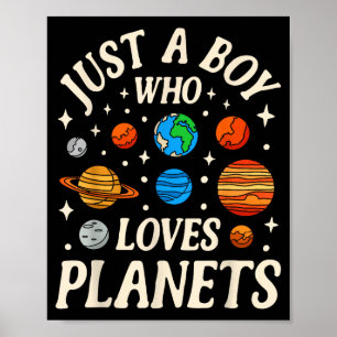 Póster Astronauta Solo Un Niño Que Ama Los Planetas Siste