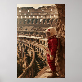 Póster Astronauta soviética aterriza dentro del Cosmos Po