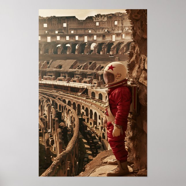 Póster Astronauta soviética aterriza dentro del Cosmos Po (Frente)