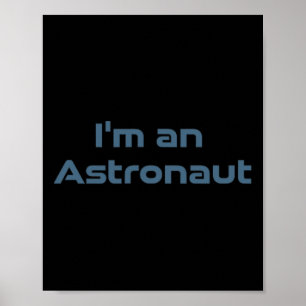Póster Astronauta surfista onda espacial retro divertida