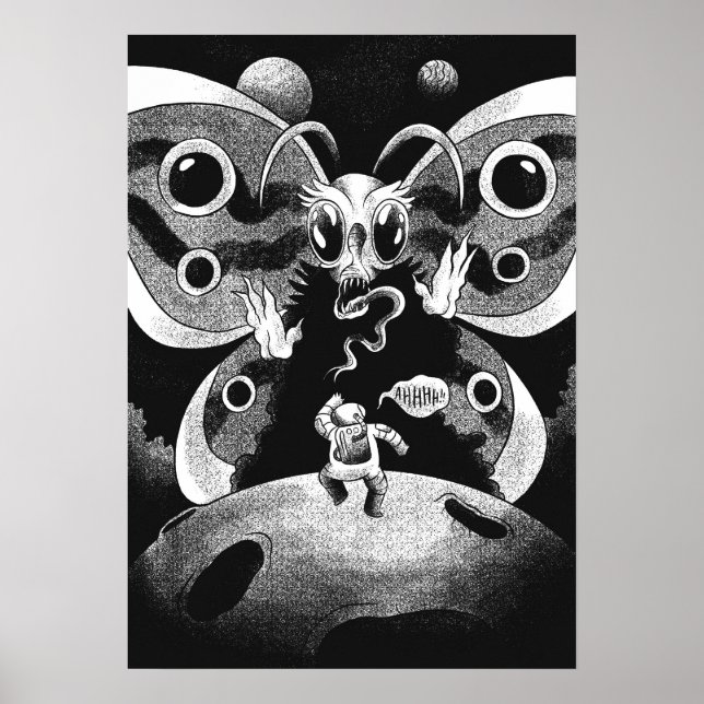 Póster Astronauta y mariposa temeraria (Frente)