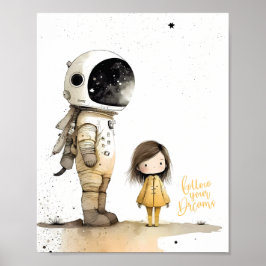Póster Astronauta y Poster chica