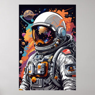 Póster Astronautas en el espacio