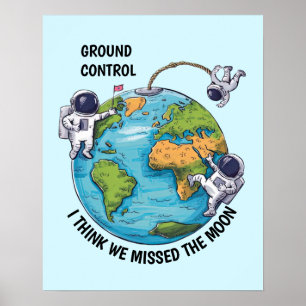Póster Astronautas flotantes