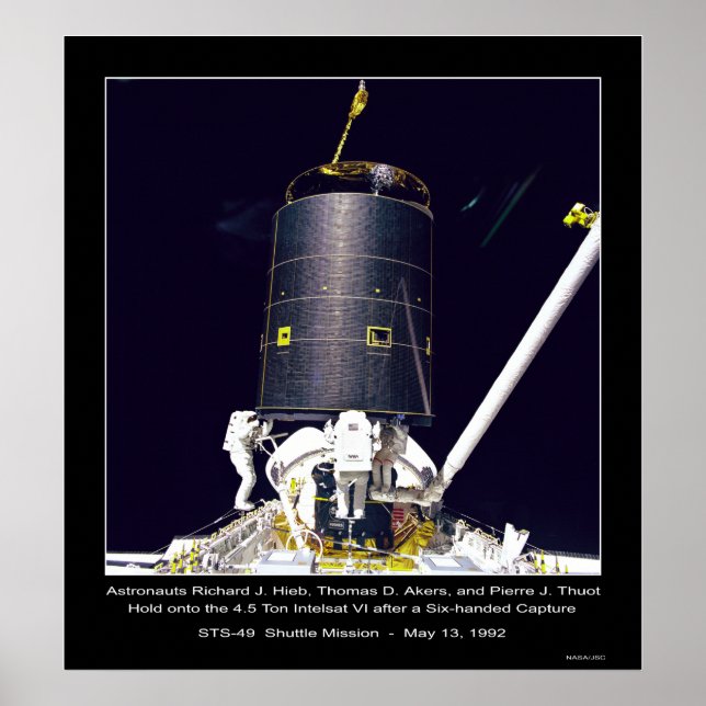 Póster Astronautas Hieb, Akers y Thout (Frente)