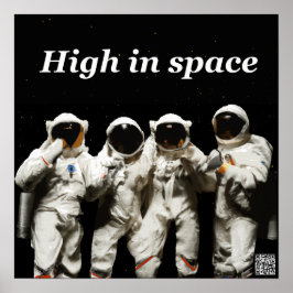 Póster Astronautas posando antes de ir al espacio