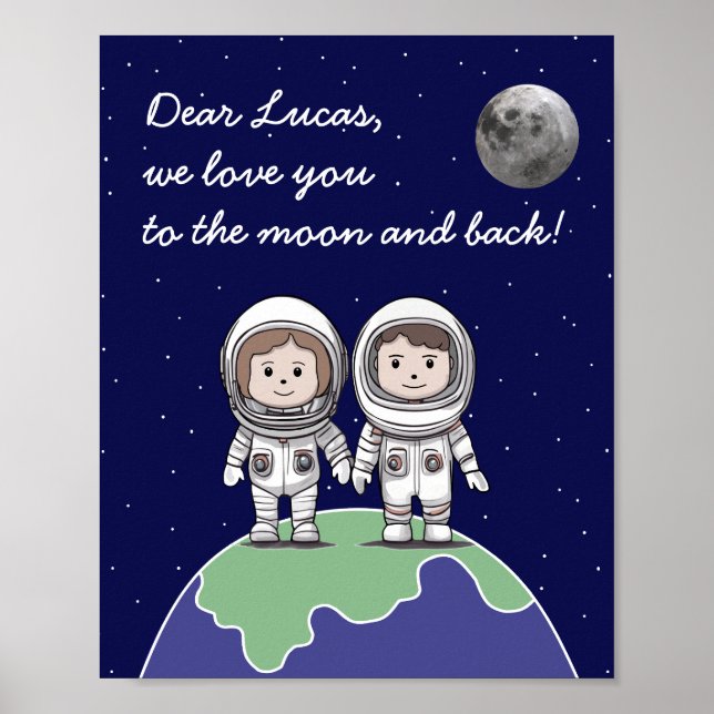 Póster Astronautas primarios con colores apagados por Jo  (Frente)