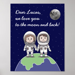 Póster Astronautas primarios con colores apagados por Jo