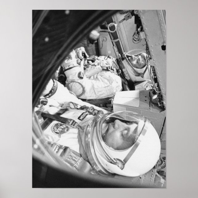 Póster Astronautas sentados en Gemini 3 (Frente)