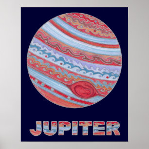 Póster Astronomía colorida Júpiter 20 x de Z poster 16