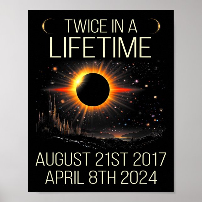 Póster Astronomía De Eclipse Solar Dos Veces En La Vida 2 (Frente)