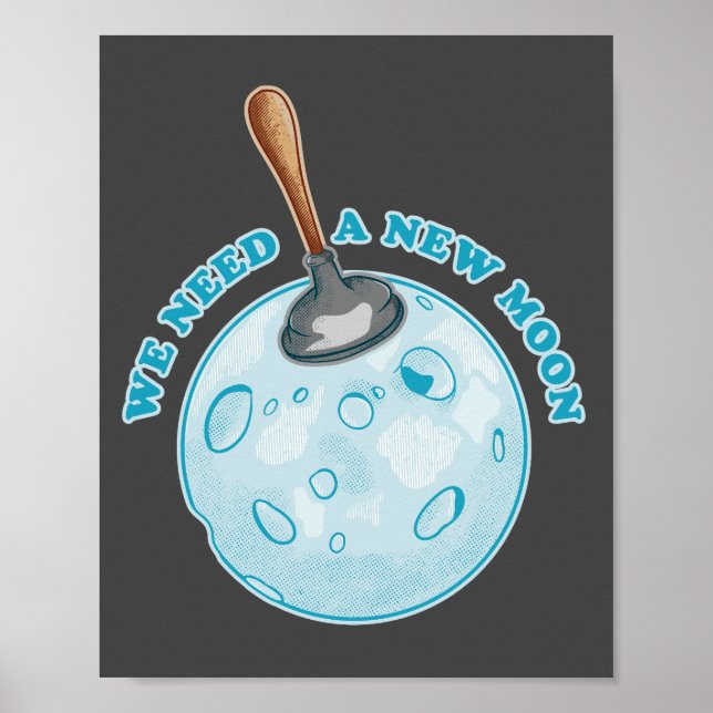 Póster Astronomía de la astrología de la Luna Nueva (Frente)