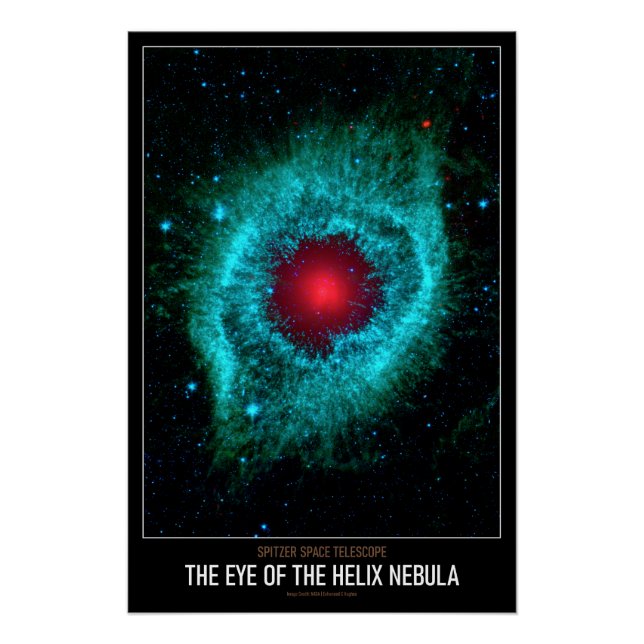 Póster Astronomía de Res Altos El ojo de la nebulosa Heli (Anverso)